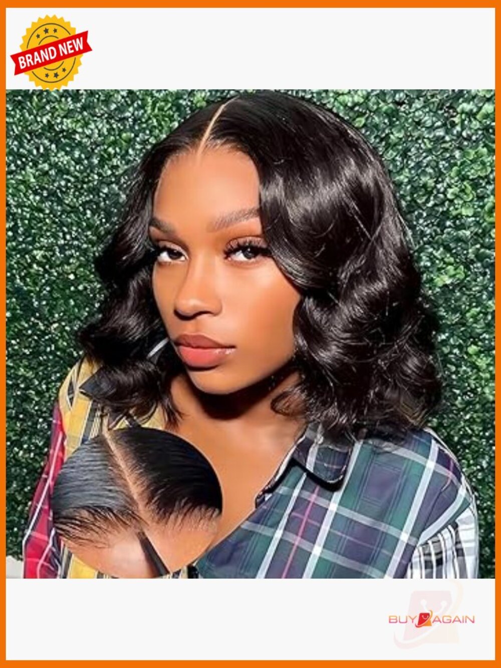 Glueless Bob Wig Human Hair Pre Plucked Pre Cut Body Wave Lace Front Wig 16 Inch